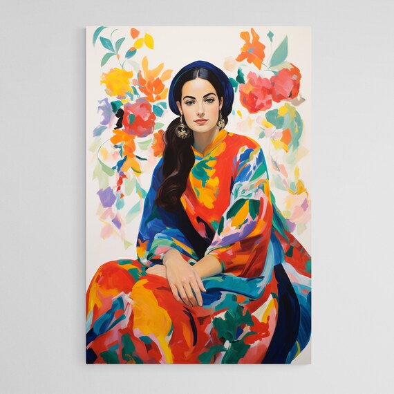 Persian Woman Art Poster Matisse Style Painting Art Artwork Gift Print Wall Art Home Dcor Printable Wall Art