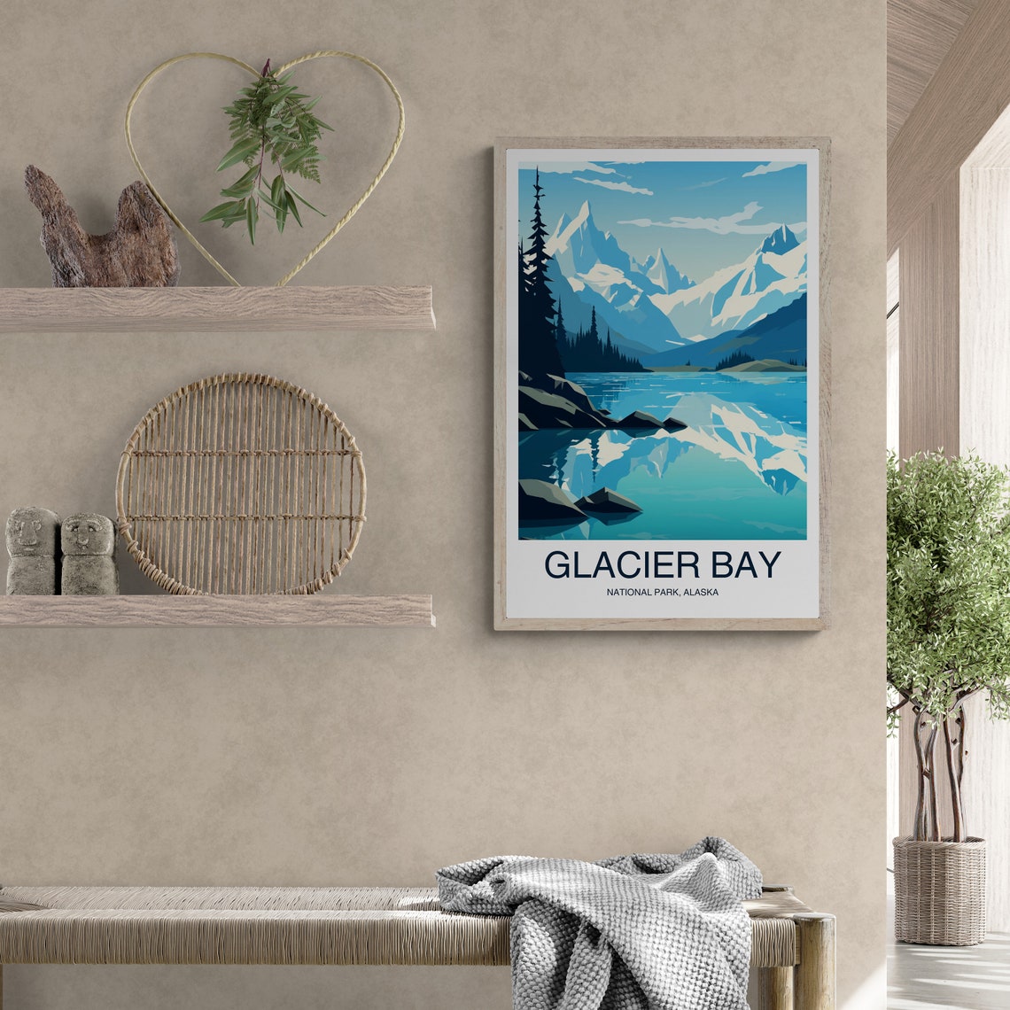 Glacier Bay National Park Alaska Blue Lake Peak Reflection Poster - Image 2