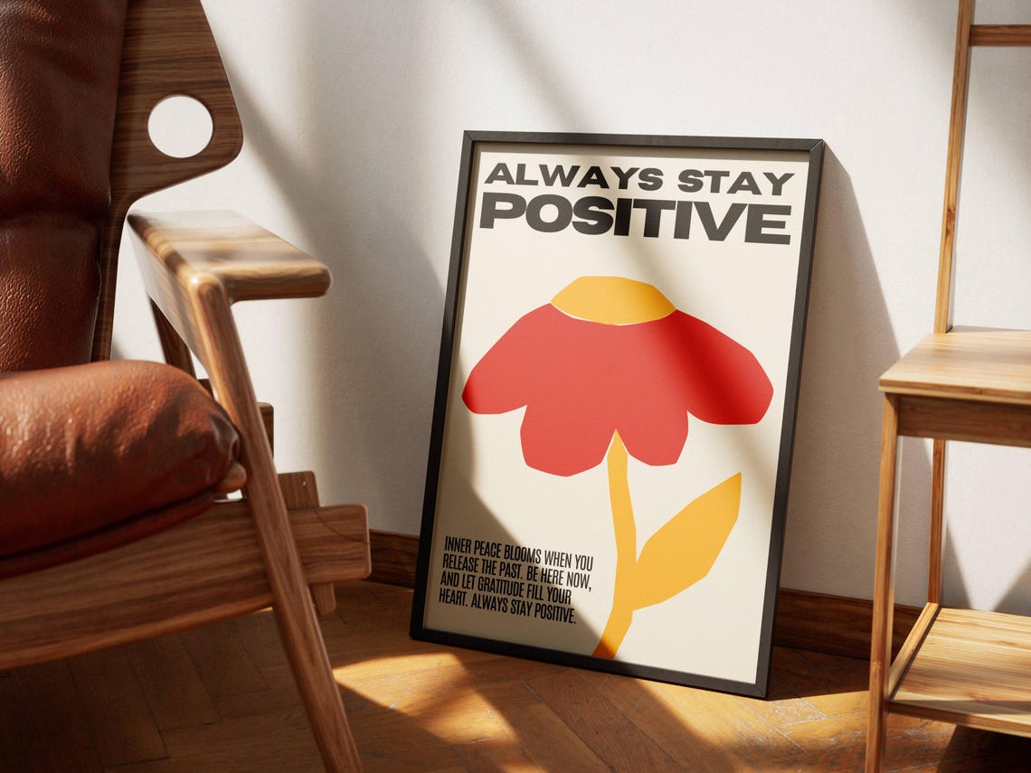 Always Stay Positive Wall Art Modern Eclectic Wall Art Instant Self Love Art - Image 2