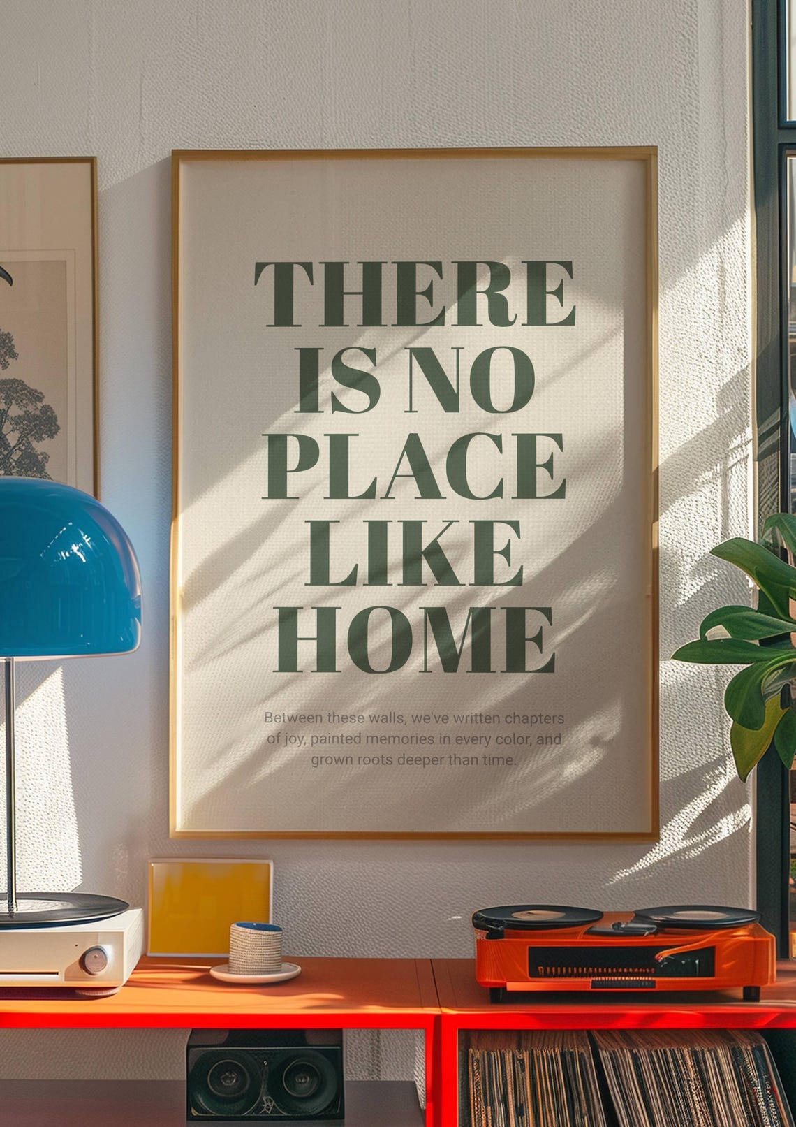 There Is No Place Like Home Sage Green Serif Housewarming Quote Poster - Image 4