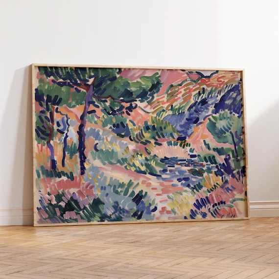 Abstract Colorful Landscape Fauvist Brushstrokes Modern Decor Art Print