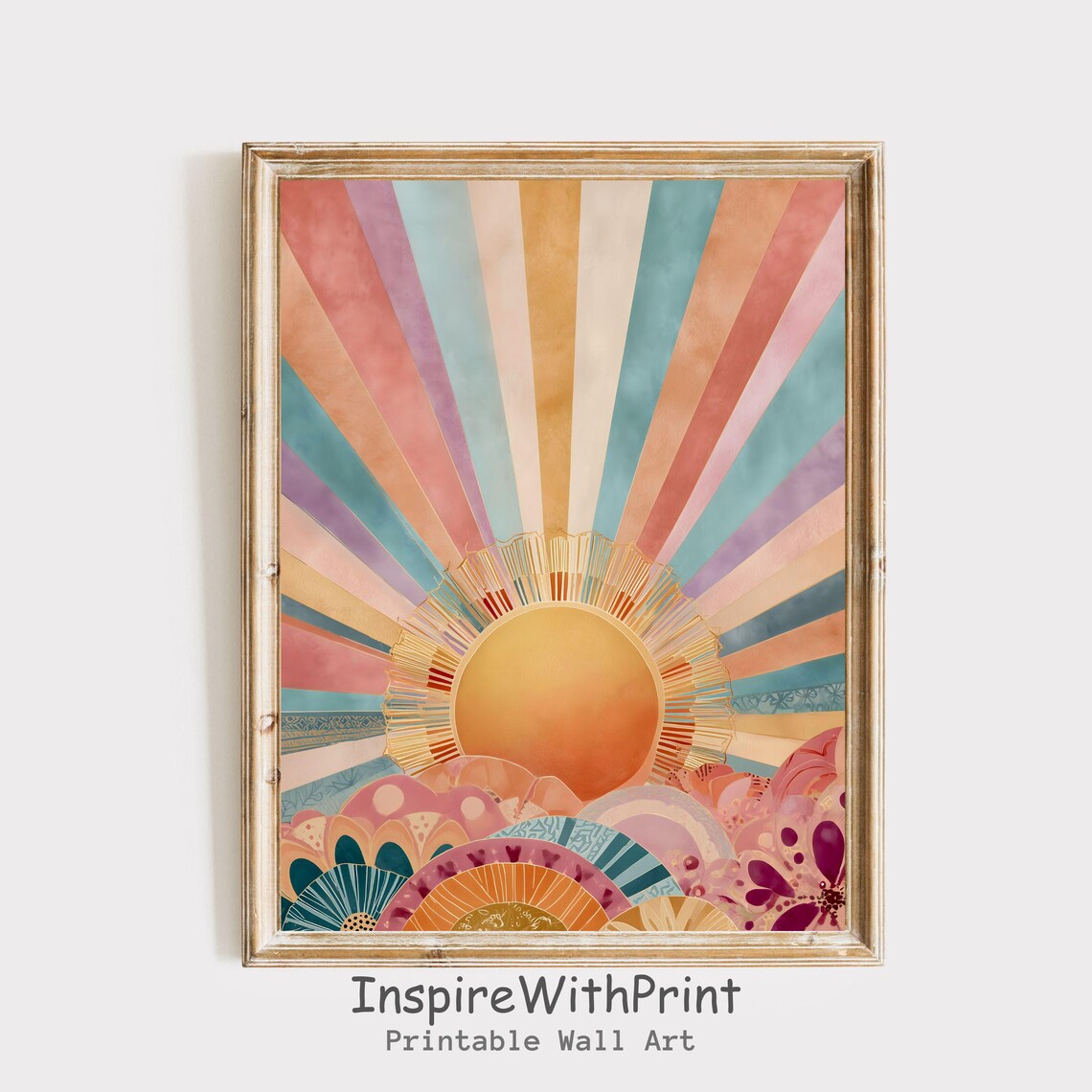 Boho Sun Abstract Sunrise Nursery Art Print