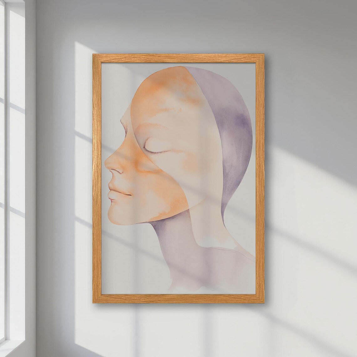 Minimalist Abstract Face Art, Boho Style Decor