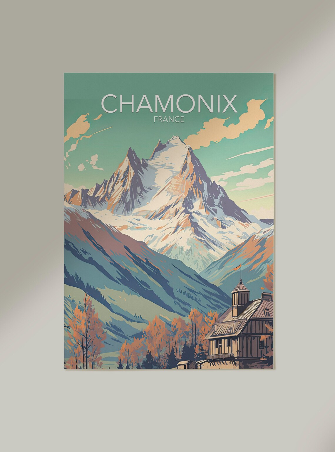 Chamonix Modern Poster Print, Alpine Travel Decor - Image 2