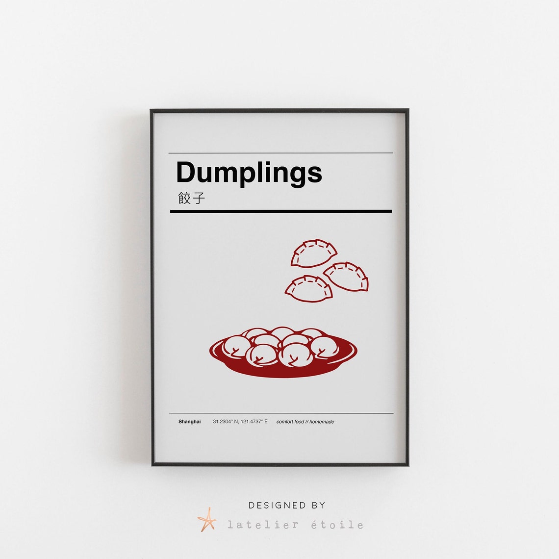 Dumplings Jiaozi Chinese Food Art Print