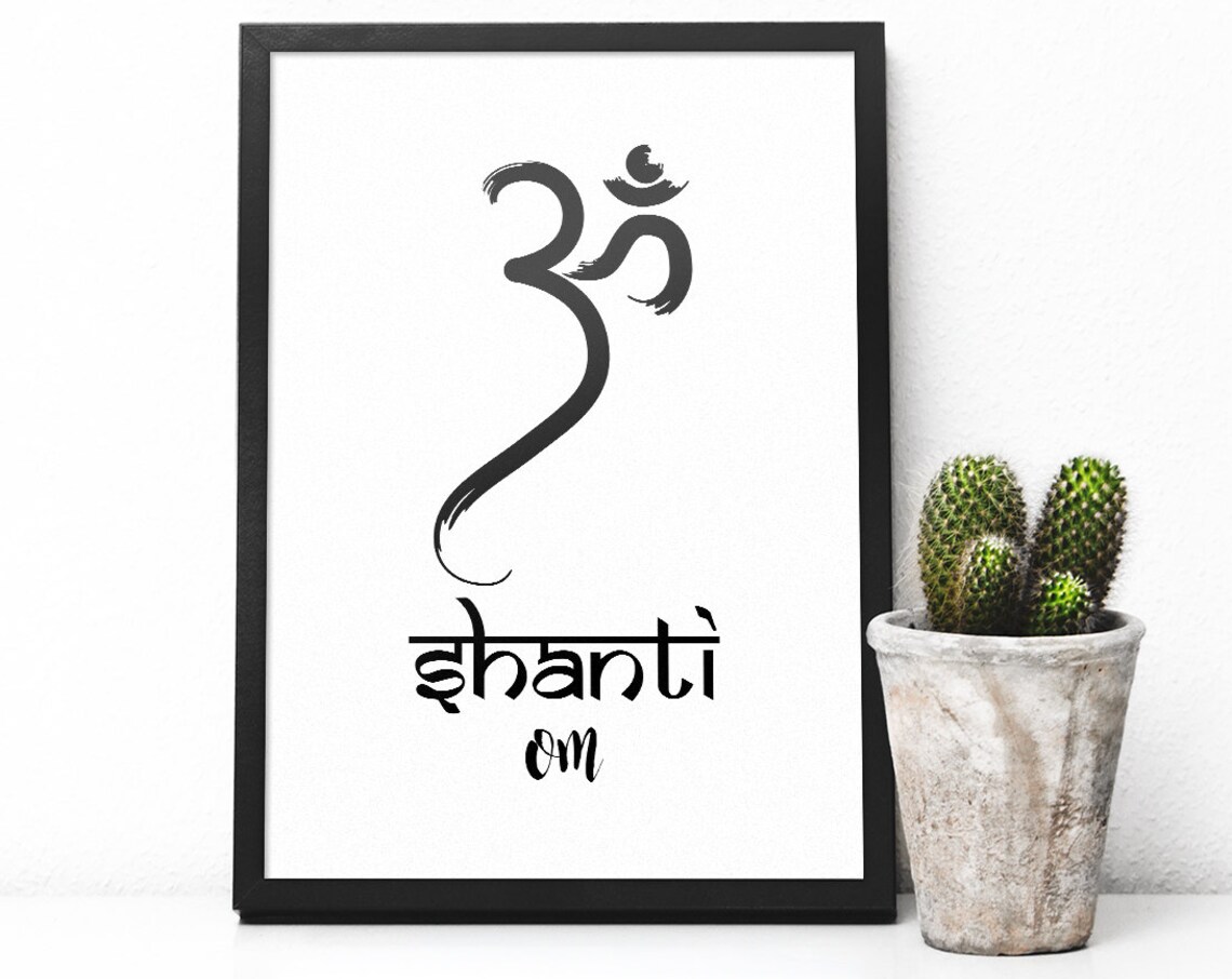 Om Shanti Om Poster Indian Home Decor Art Ohm Shanti Print Spiritual Wall Art Om Art Print Sign Meditation Yoga Room Decor