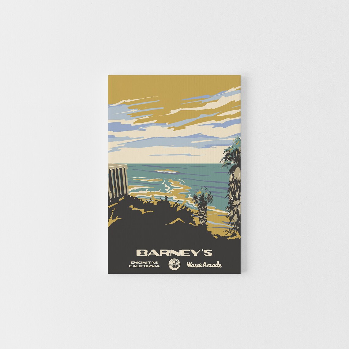 Barneys Encinitas Ca Print National Parks Vintage Style Surf Art Framedunframed Coastal Print