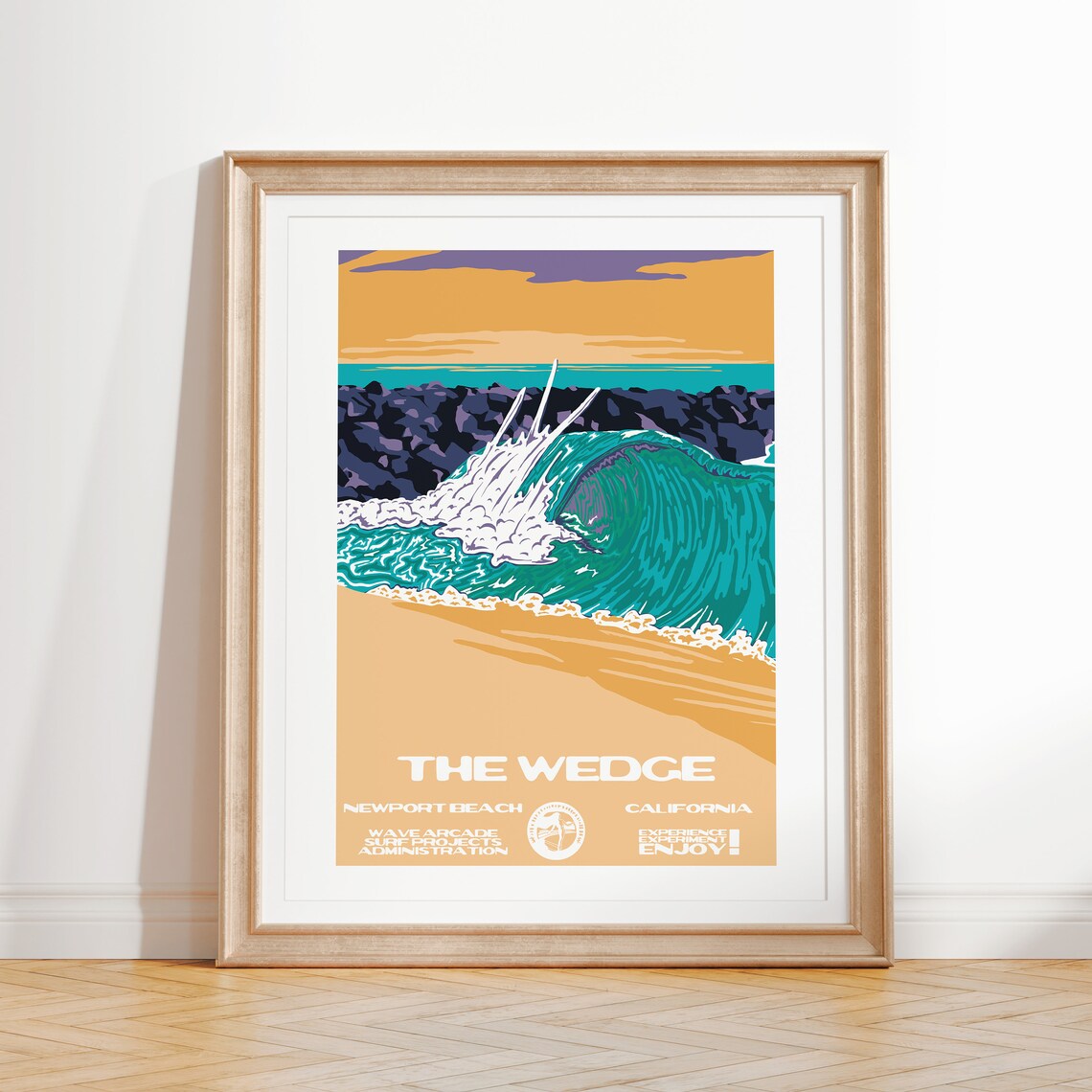 The Wedge Surf Break Big Barrel Wave Travel Poster California