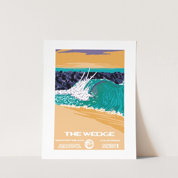 Copy The Wedge Newport Beach Ca Surf Poster National Parks Style