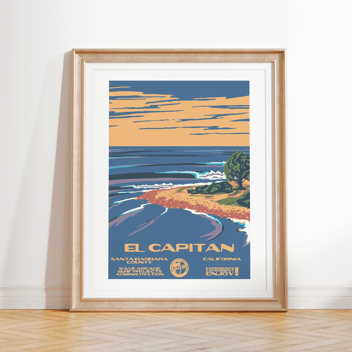 El Capitan Santa Barbara County California Sunset Point Waves Poster