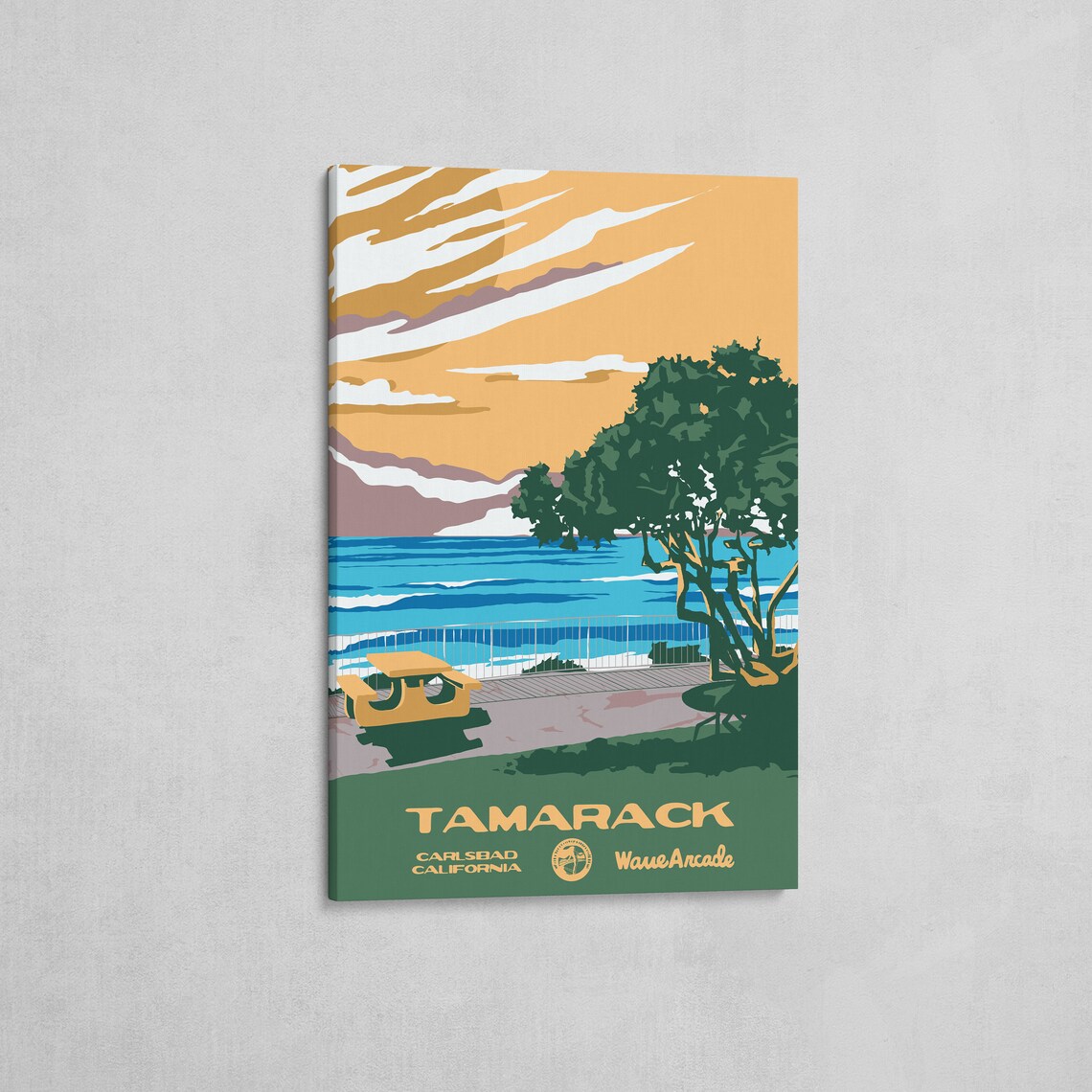 Tamarack Carlsbad Ca Print National Parks Vintage Style Surf Art Framedunframed Coastal Print - Image 2