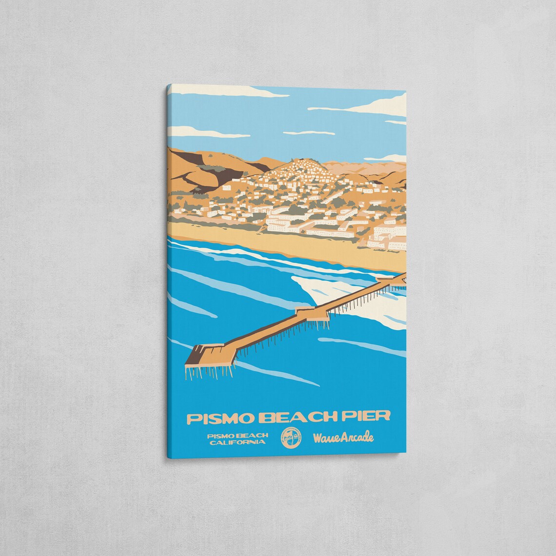 Pismo Beach Pier Boardwalk Waves Ocean Travel Poster California - Image 2