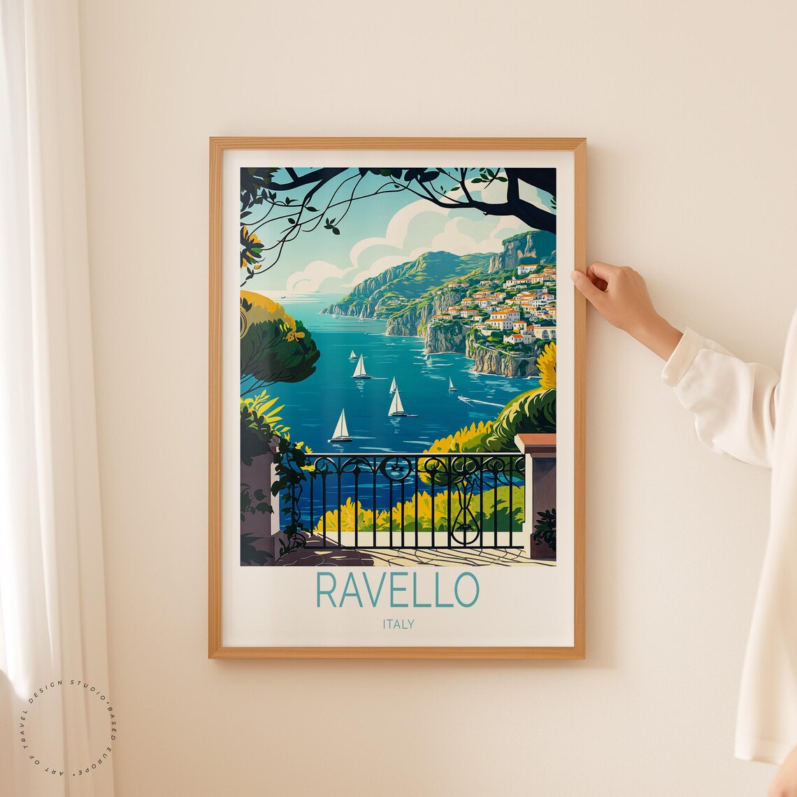Ravello Italy Coastal Town Sunset Over Amalfi Hillside Poster - Image 2