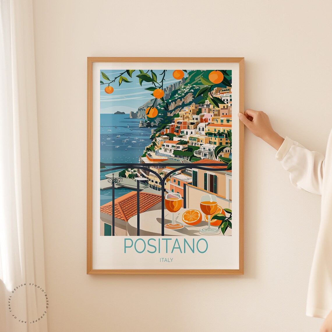Positano Italy Travel Poster, Coastal Wall Art Decor - Image 3