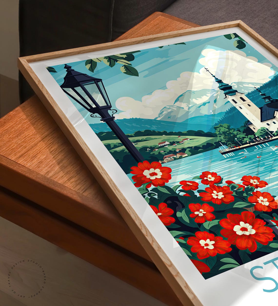 St Wolfgang Austria Wolfgangsee Lake Church Flowers View Poster - Image 3