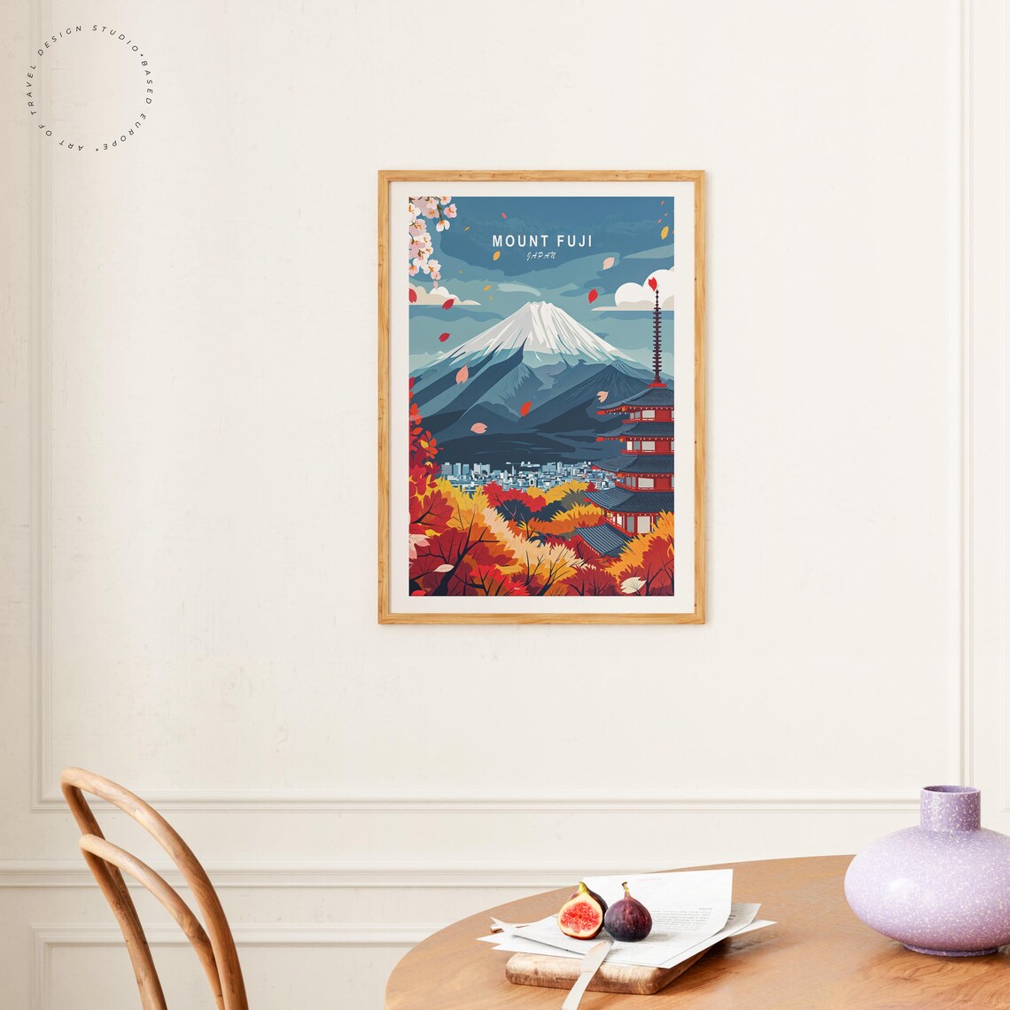 Mount Fuji Japan Autumn Pagoda Cherry Blossom Snow Peak Travel Poster - Image 4