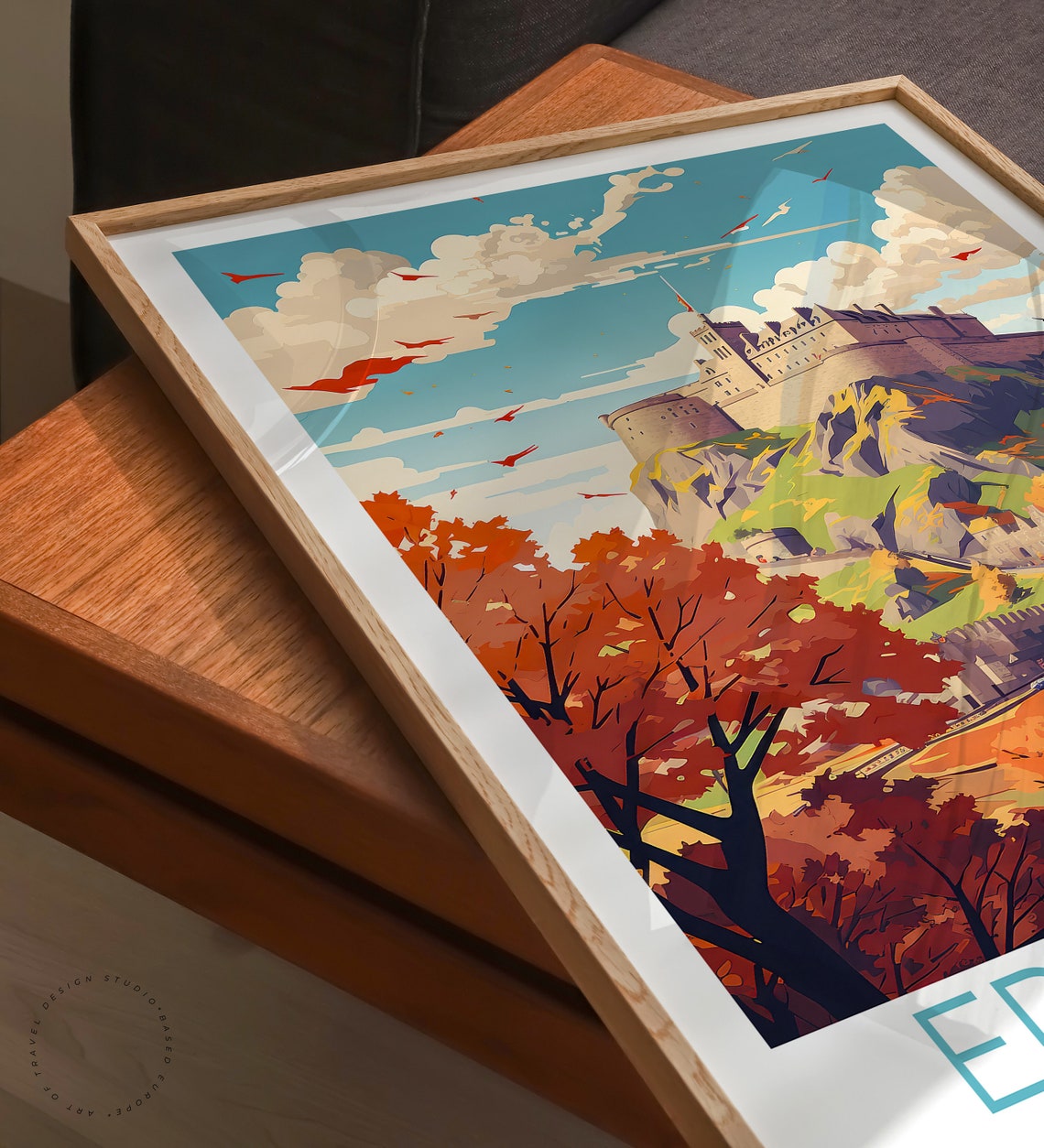 Edinburgh Scotland Castle On The Rock In Autumn Colors Poster - Image 3