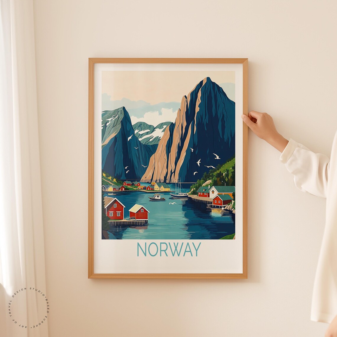 Norway Travel Poster, Fjords Coast Travel Poster - Image 2