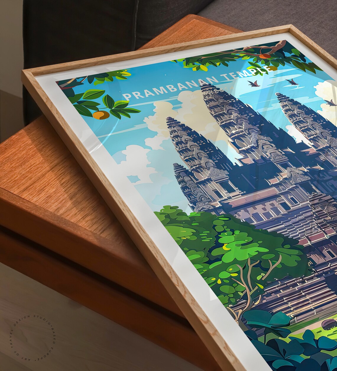 Prambanan Temple Indonesia Ancient Stone Towers in a Green Park Poster - Image 3