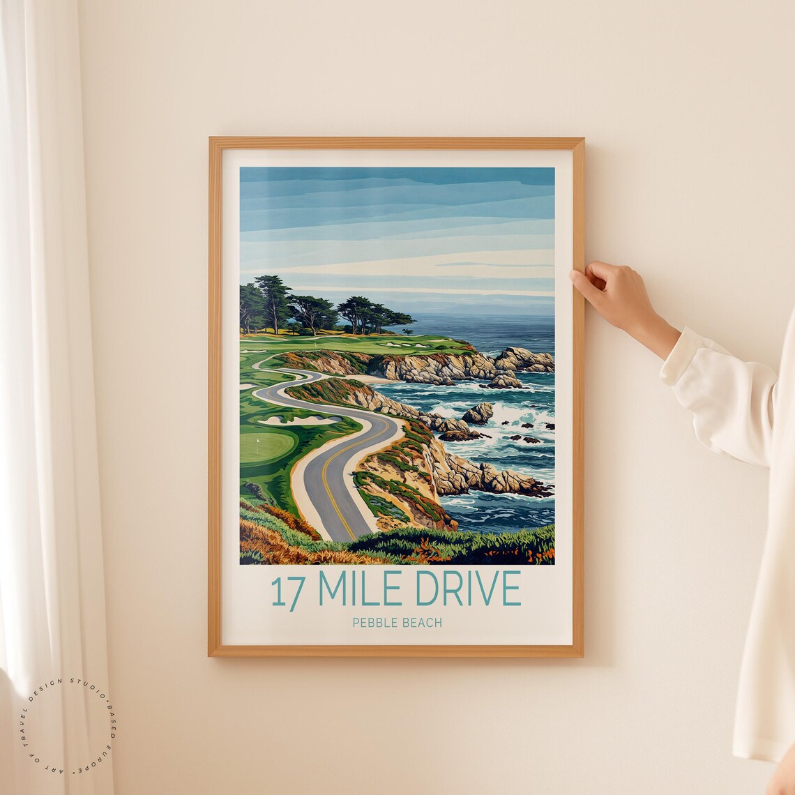 17 Mile Drive Pebble Beach Coastal Road and Golf Greens Poster - Image 2