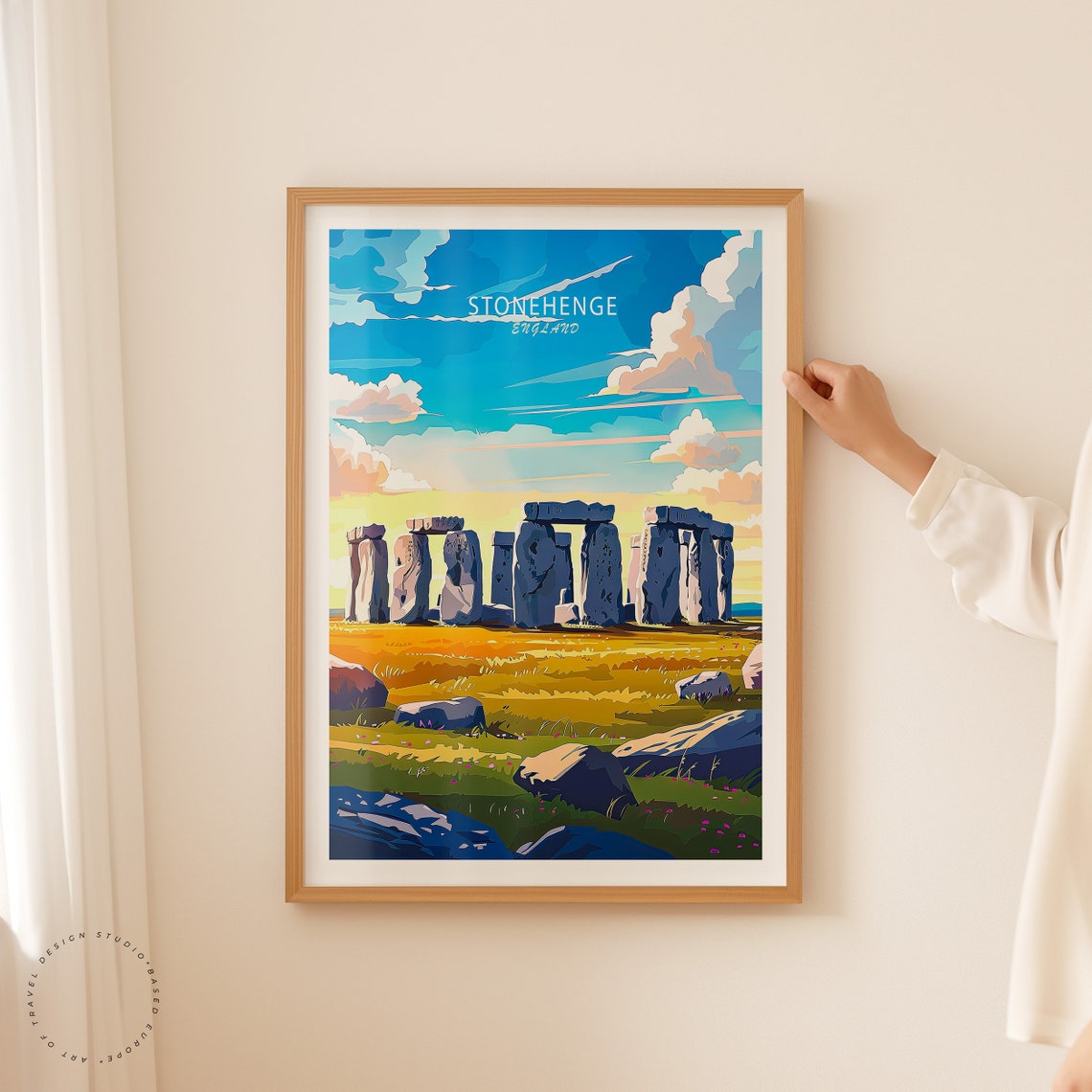 Stonehenge England Ancient Stones Under Sunset Sky Travel Poster - Image 2