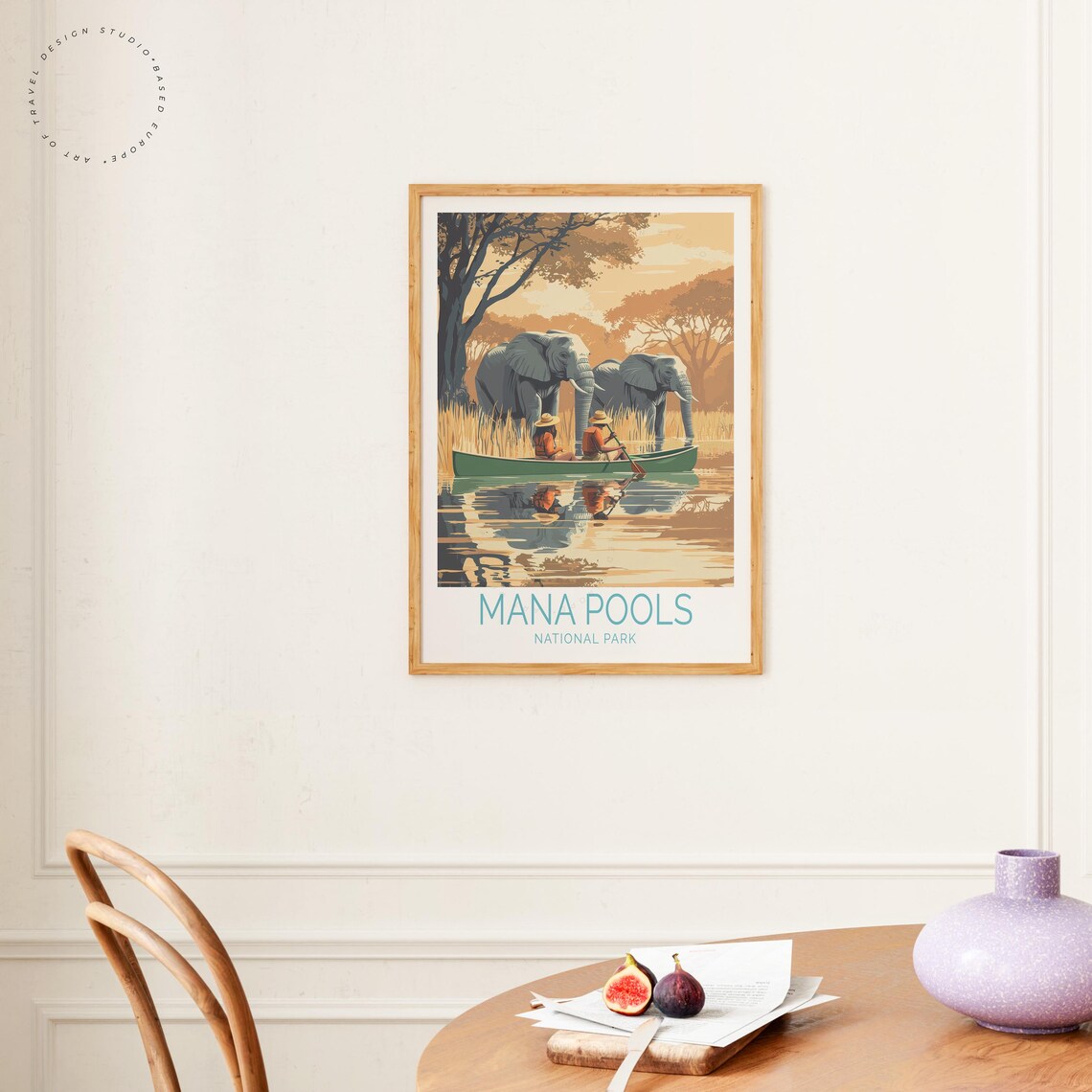 Mana Pools National Park Elephants Canoe River Safari Poster - Image 4