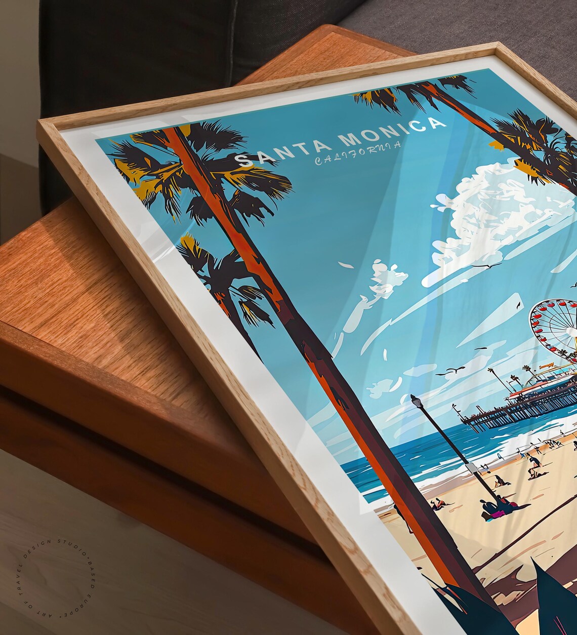 Santa Monica California Travel Poster, Art Print - Image 3