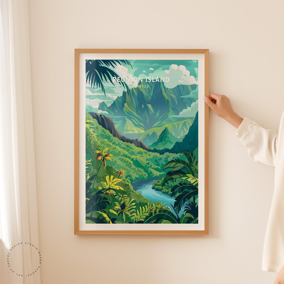 Reunion Island Travel Poster France Travel Wall Art Reunion Island France Poster Travel Home Decor Personalised Gifts - Image 2