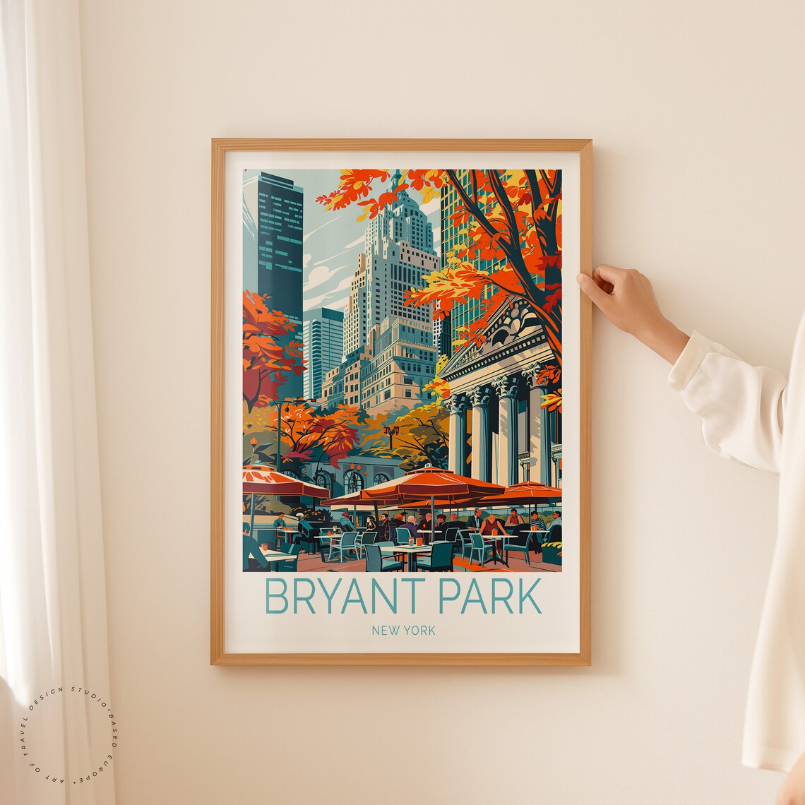 Bryant Park New York City Travel Poster Art Print - Image 2