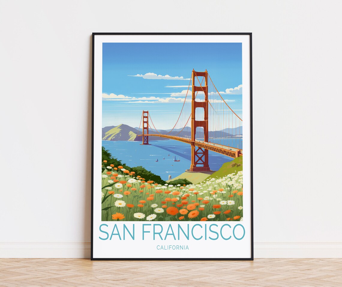 San Francisco California Wall Art Travel Poster