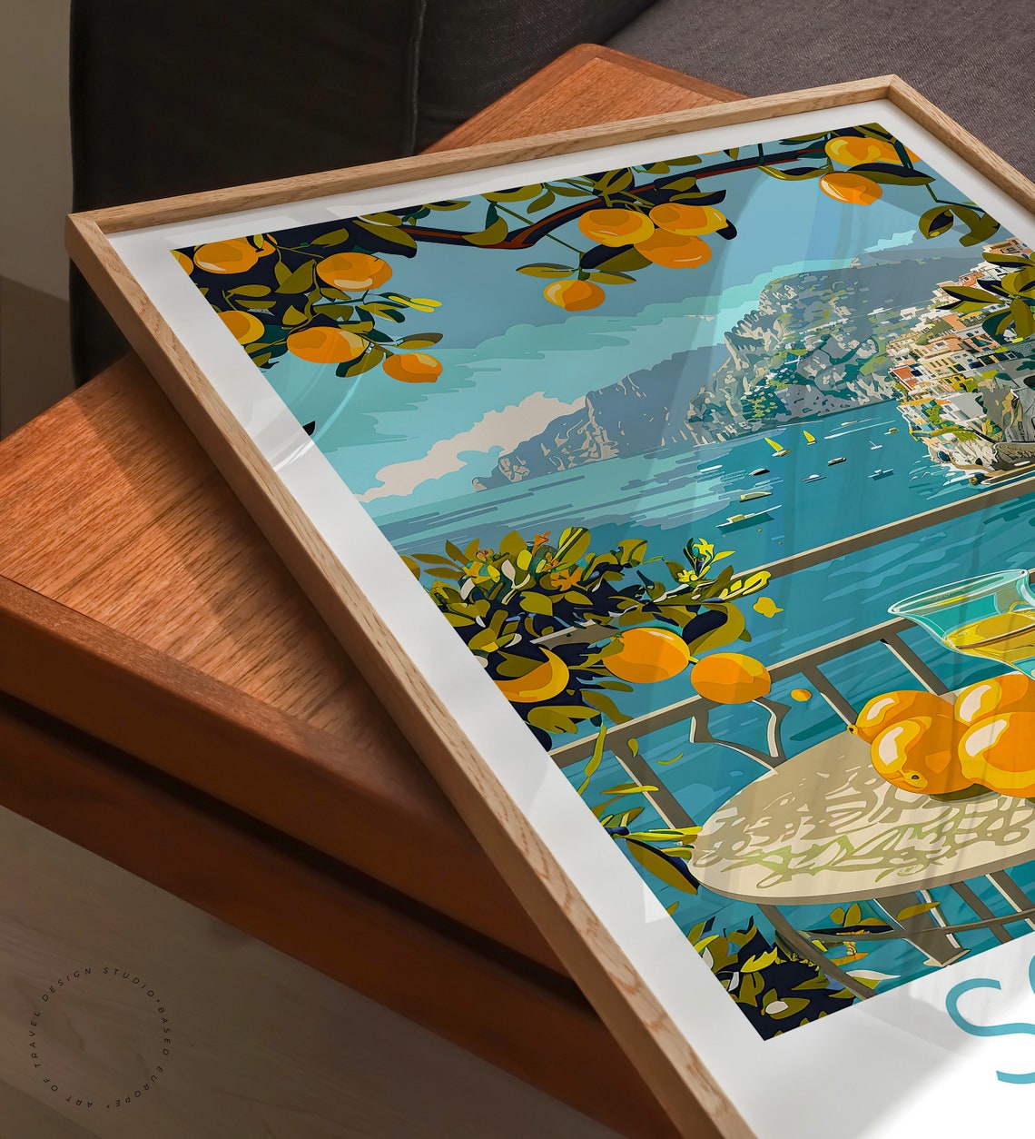 Sorrento Italy Terrace With Lemons And Coastal Sea View Poster - Image 3