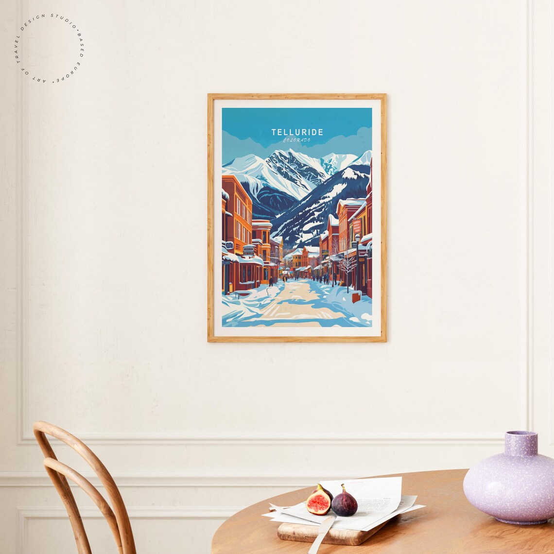 Telluride Colorado Snowy Main Street Mountain Town Winter Scene Poster - Image 4
