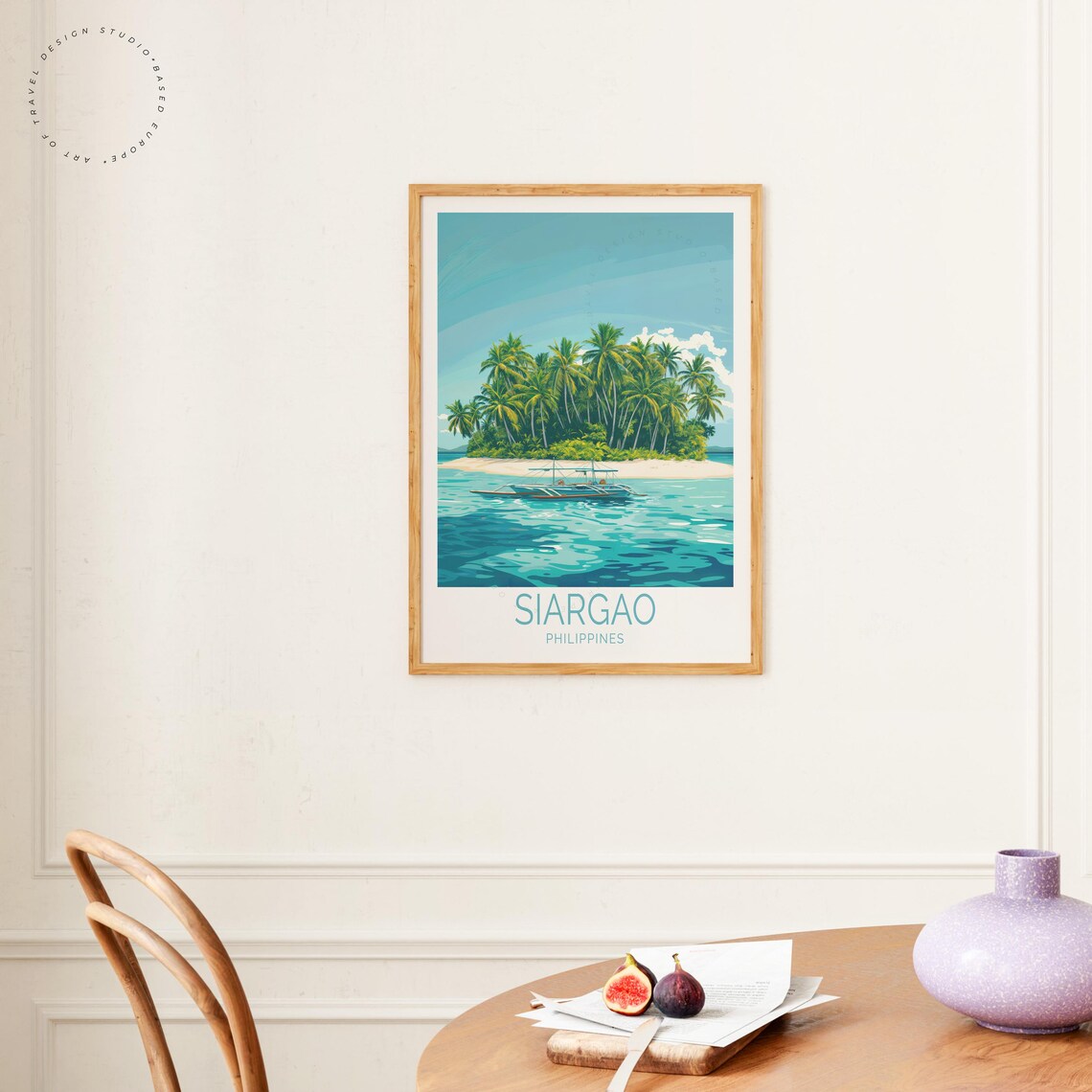 Siargao Philippines Palm Islet Banca Boat Turquoise Water Poster - Image 4