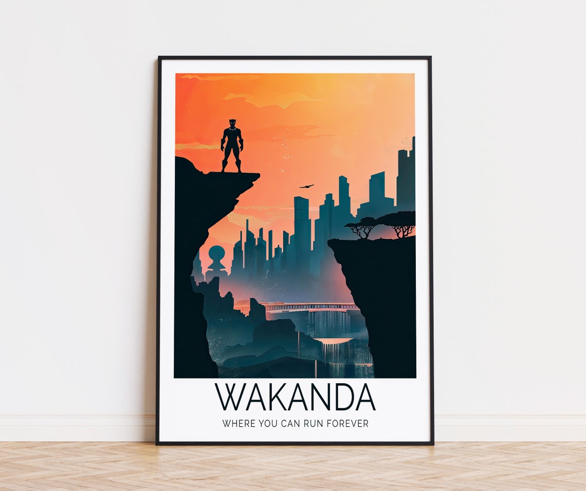 Wakanda Travel Poster, Movie Art Print