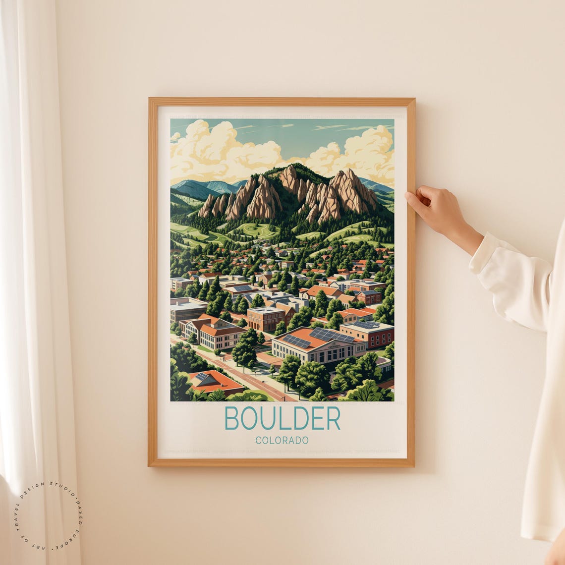 Boulder Colorado Flatirons Red Rocks City View Travel Poster - Image 5