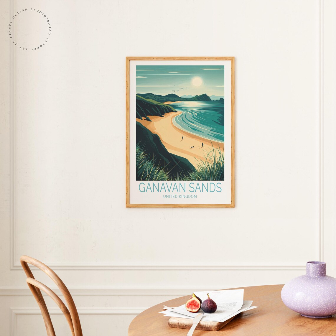 Ganavan Sands United Kingdom Golden Beach Vintage Travel Poster - Image 4