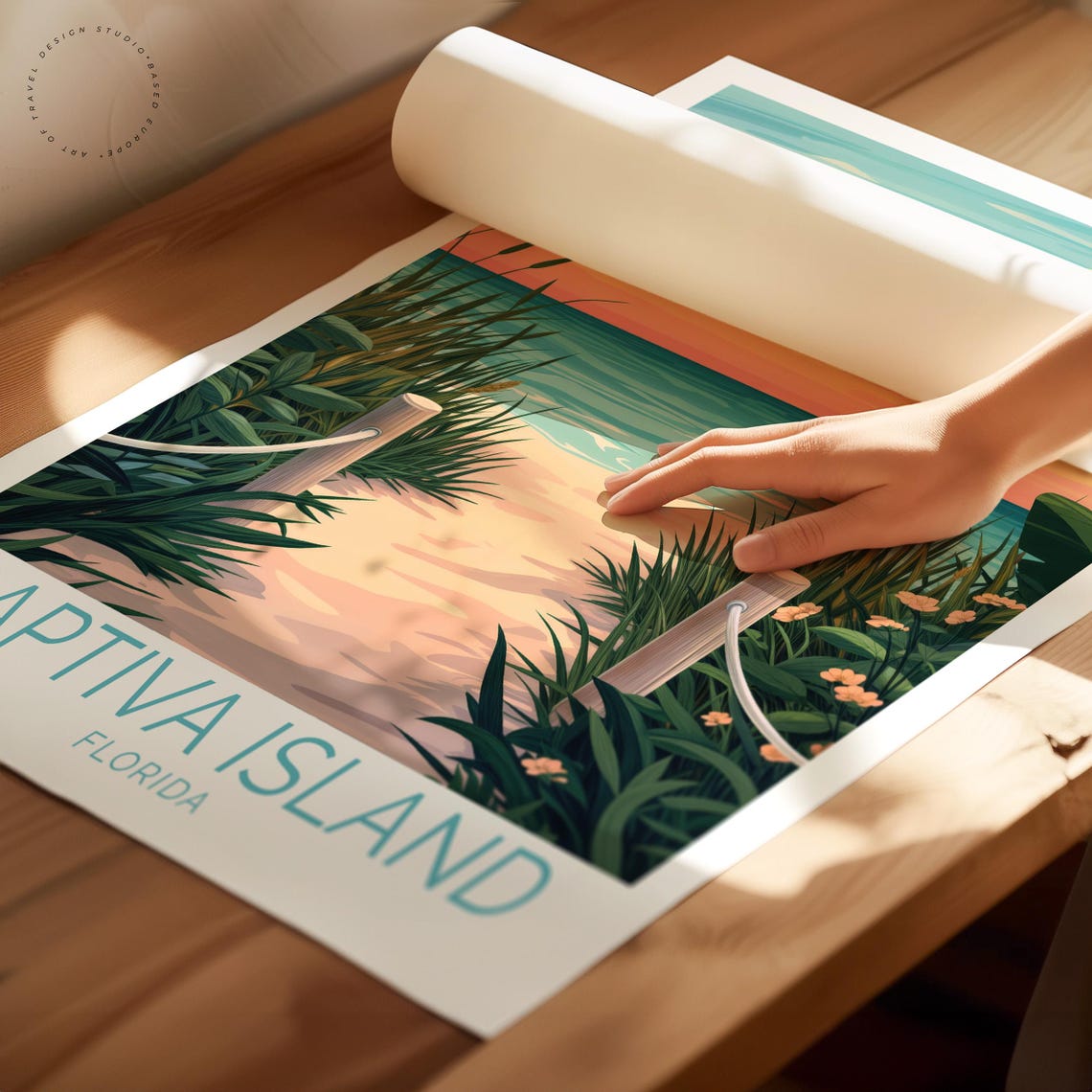 Captiva Island Florida Beach Path Sunset Dunes Ocean Travel Poster - Image 2