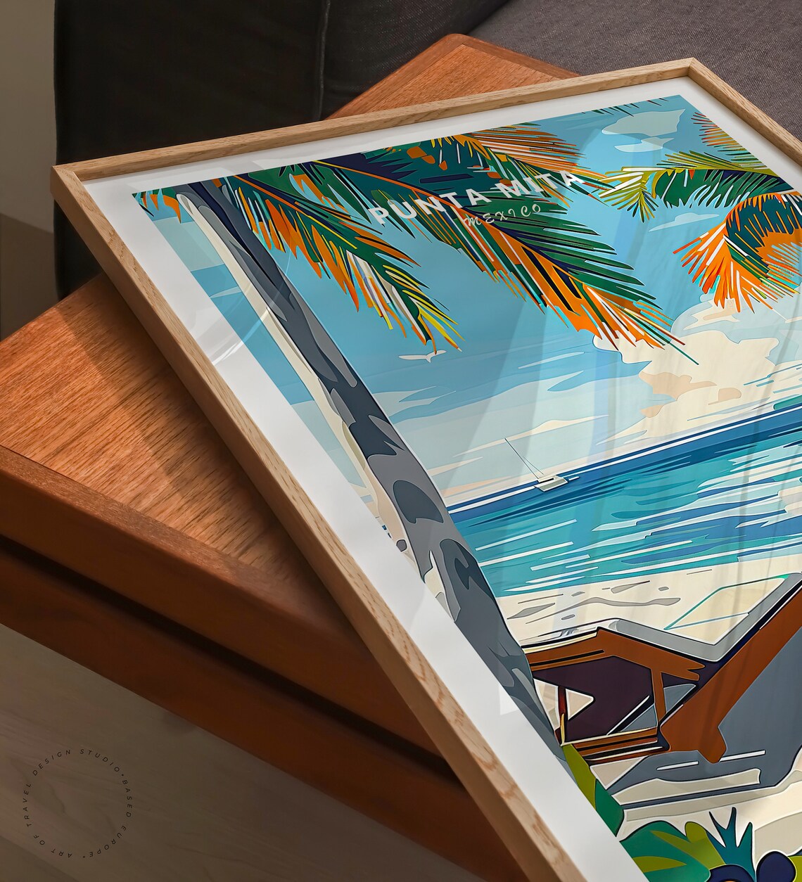 Punta Mita Mexico Palm Canopy Over Sandy Beach with Lounge Chair Poster - Image 3
