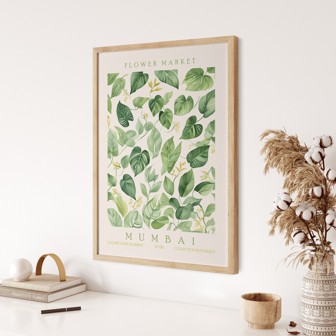 Flower Market Mumbai Green Leaves Botanical Leafy Decor Poster - Image 3