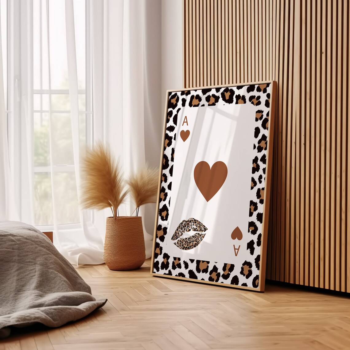 Leopard Border Ace of Hearts Playing Card Trendy Fashion Art Poster - Image 3