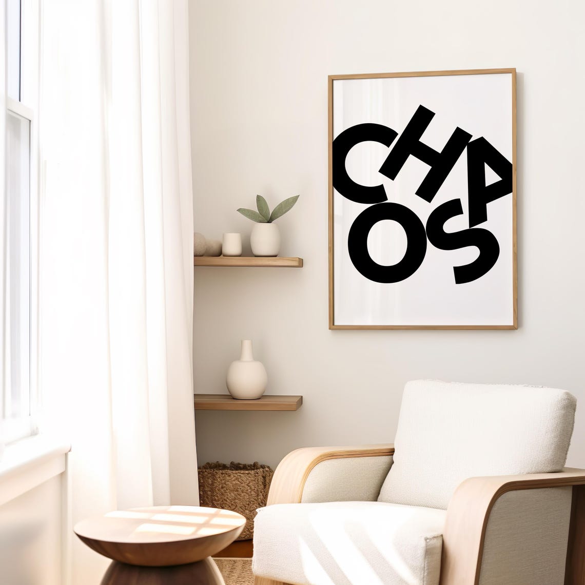 Chaos Bold Black Scattered Typography Maximalist Quote Poster