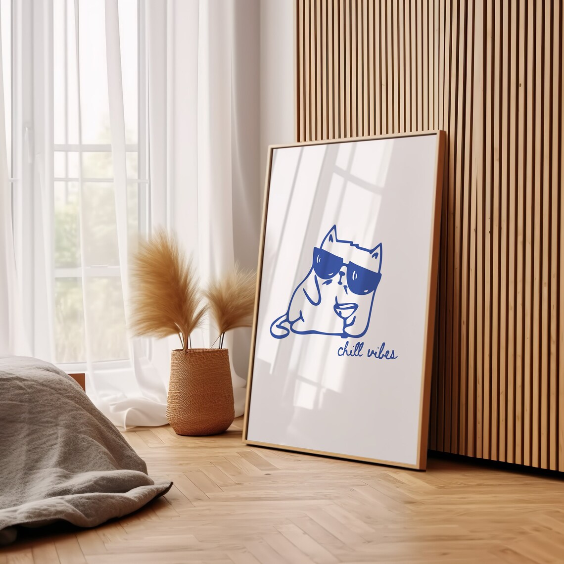 Chill Vibes Cat Quote Poster, Trendy Apartment Decor - Image 3