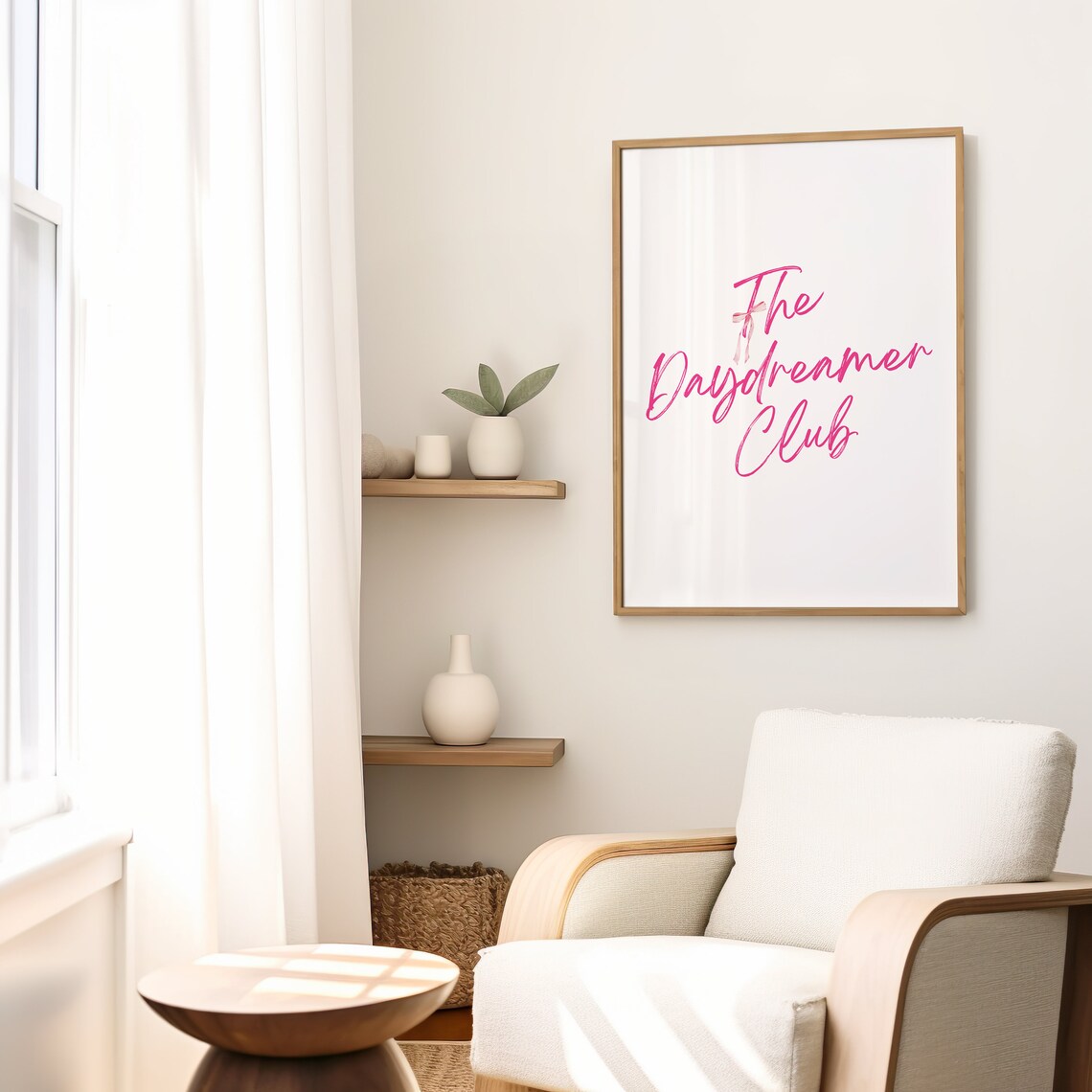 The Daydreamer Club Pink Script Typography Quote Decor Poster - Image 2
