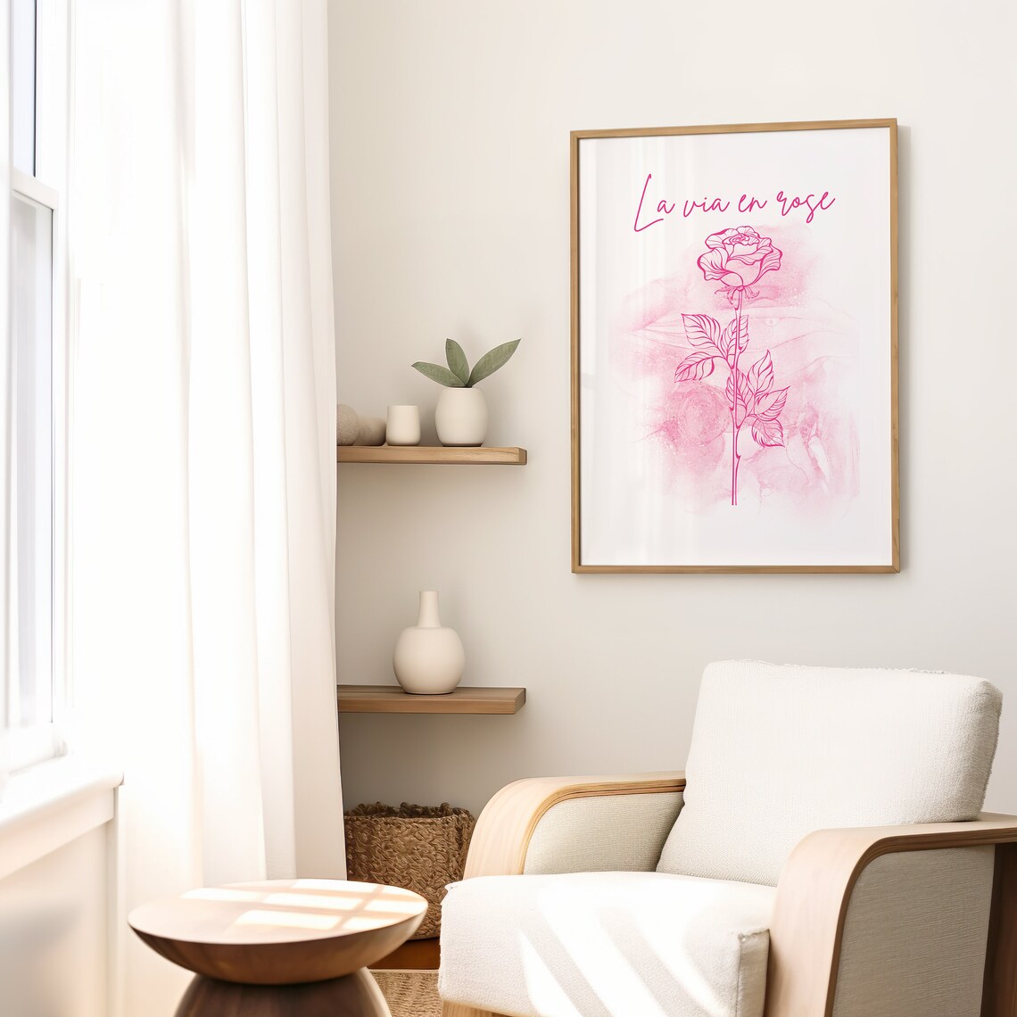 La Vie En Rose Aesthetic French Quote Art Print - Image 2