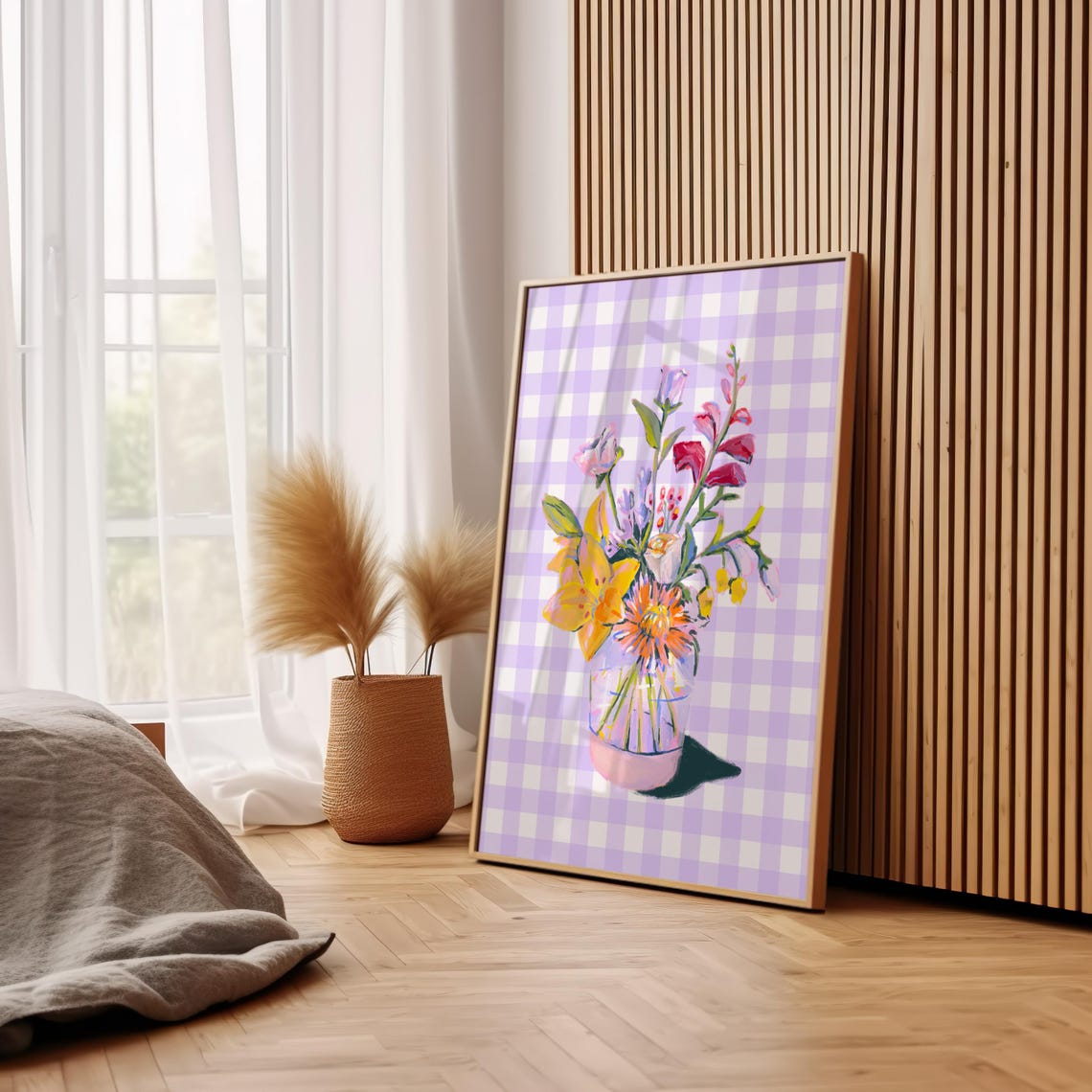 Flower Bouquet Print Purple Aesthetic Preppy Print Retro Floral Poster Girly Bedroom Poster Flower Vase Wall Art Floral Wall Art - Image 2