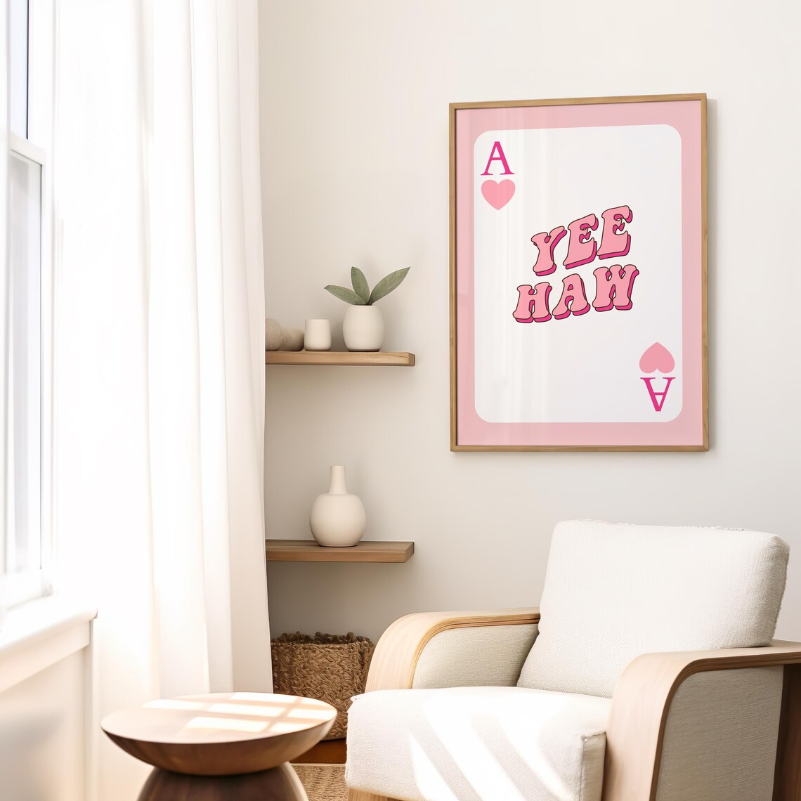 Cowgirl Yee Haw Poster, Pink Western Aesthetic Art Print - Image 2