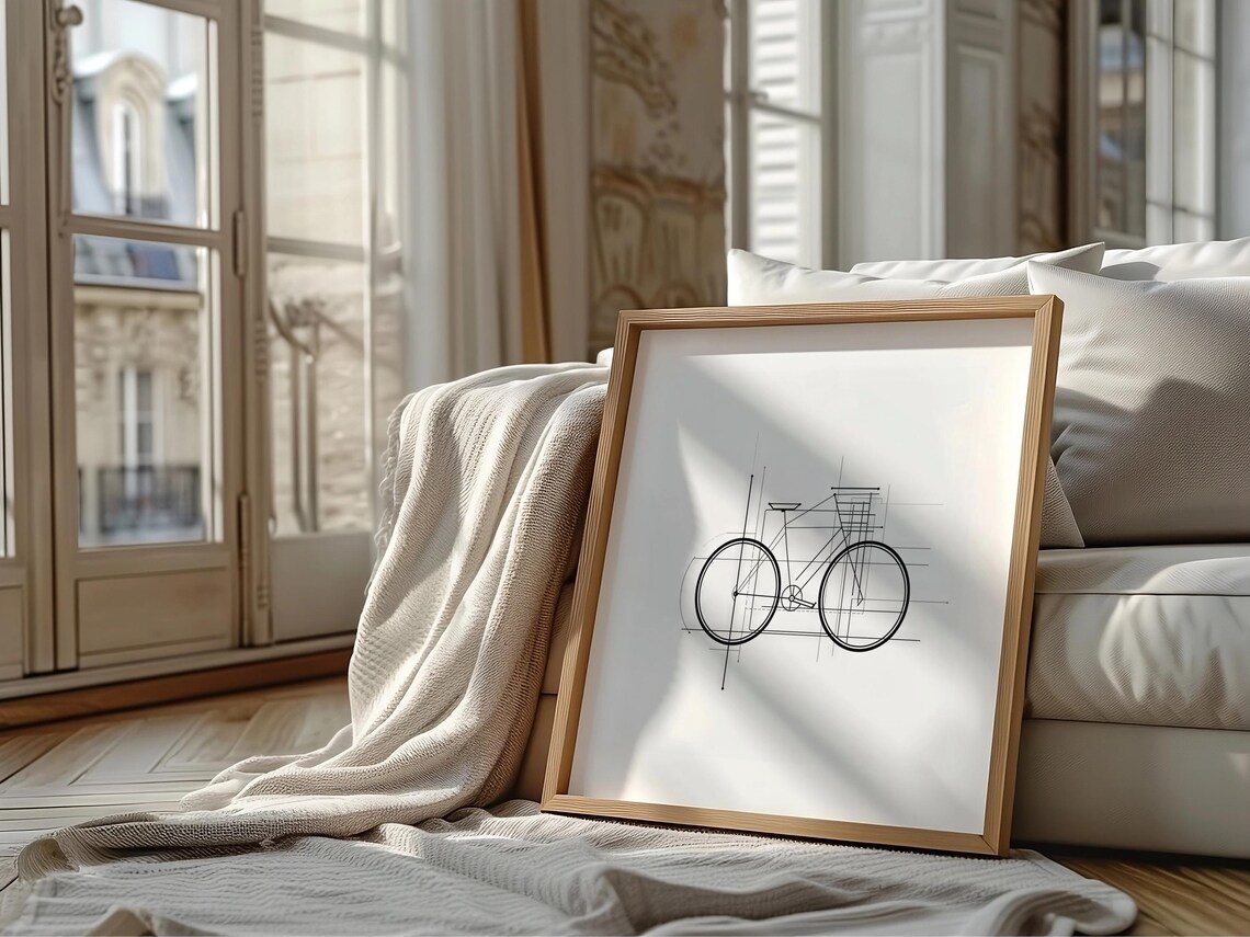 Bicycle Blueprint, Minimalist Line Art Poster - Image 4