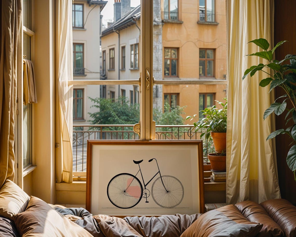 Vintage Bicycle Sketch, Minimalist Line Art Poster - Image 3