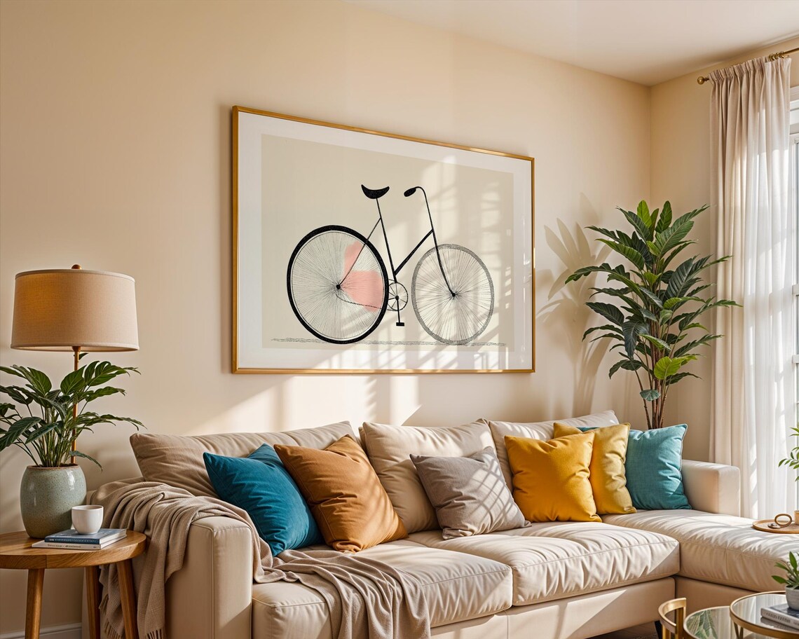 Vintage Bicycle Sketch, Minimalist Line Art Poster - Image 5