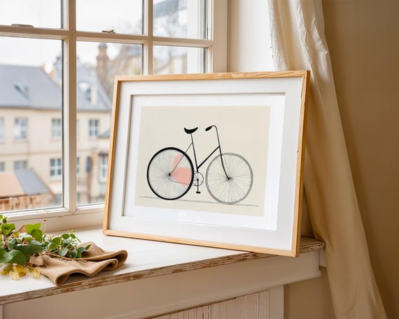 Vintage Bicycle Sketch, Minimalist Line Art Poster